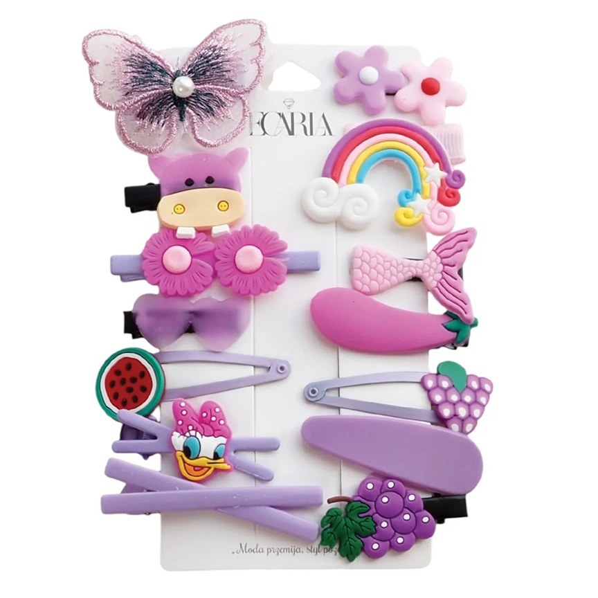 Ecarla Hair Pins Set 14 In 1 SP282 - Violet (14pcs)