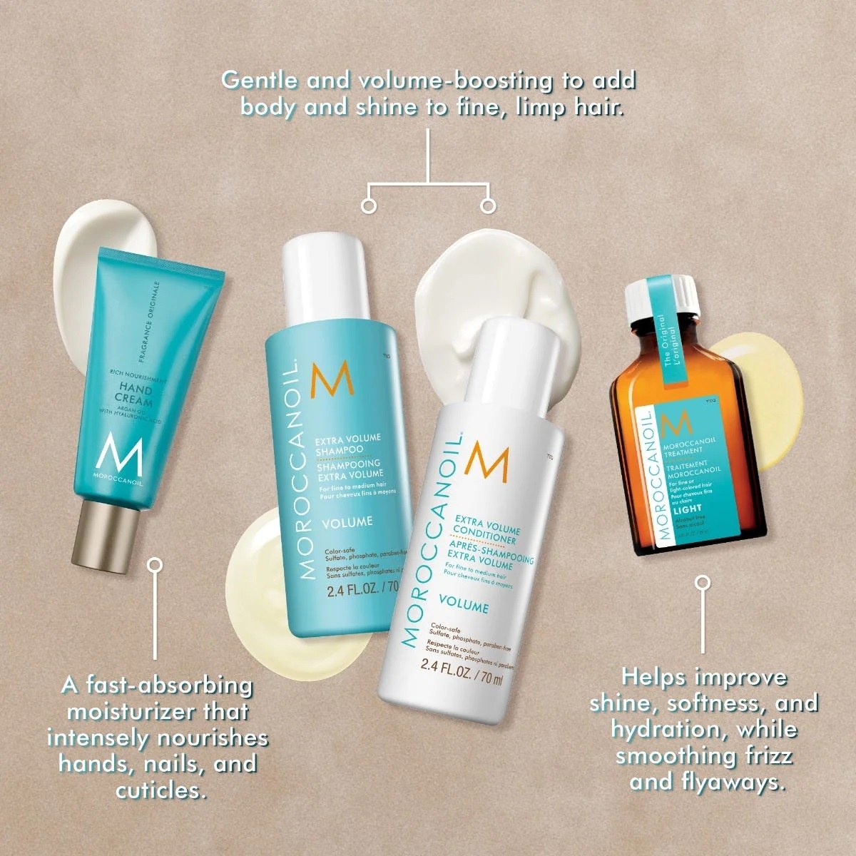 Moroccanoil Volume Travel Set (Shampoo 70ml, Conditioner 70ml, Treatment Light 25ml & Hand Cream 40ml) φωτογραφία