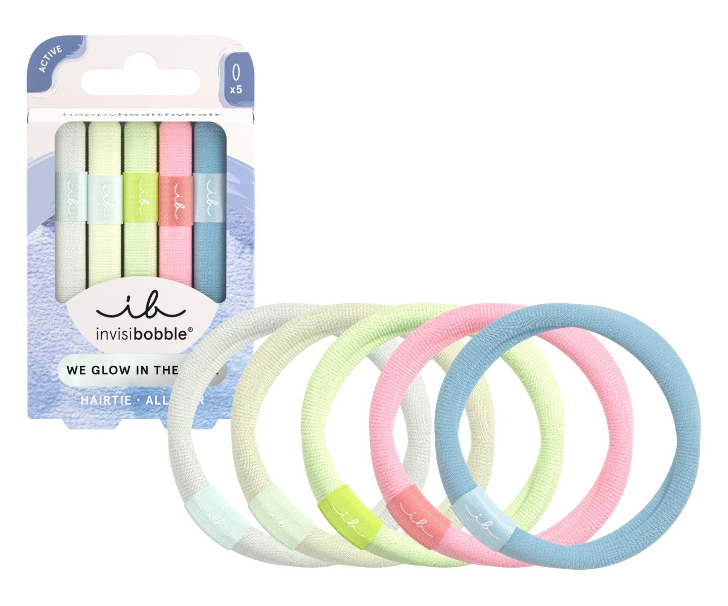 Invisibobble Hair Tie Active - We Glow In The Dark (5pcs)