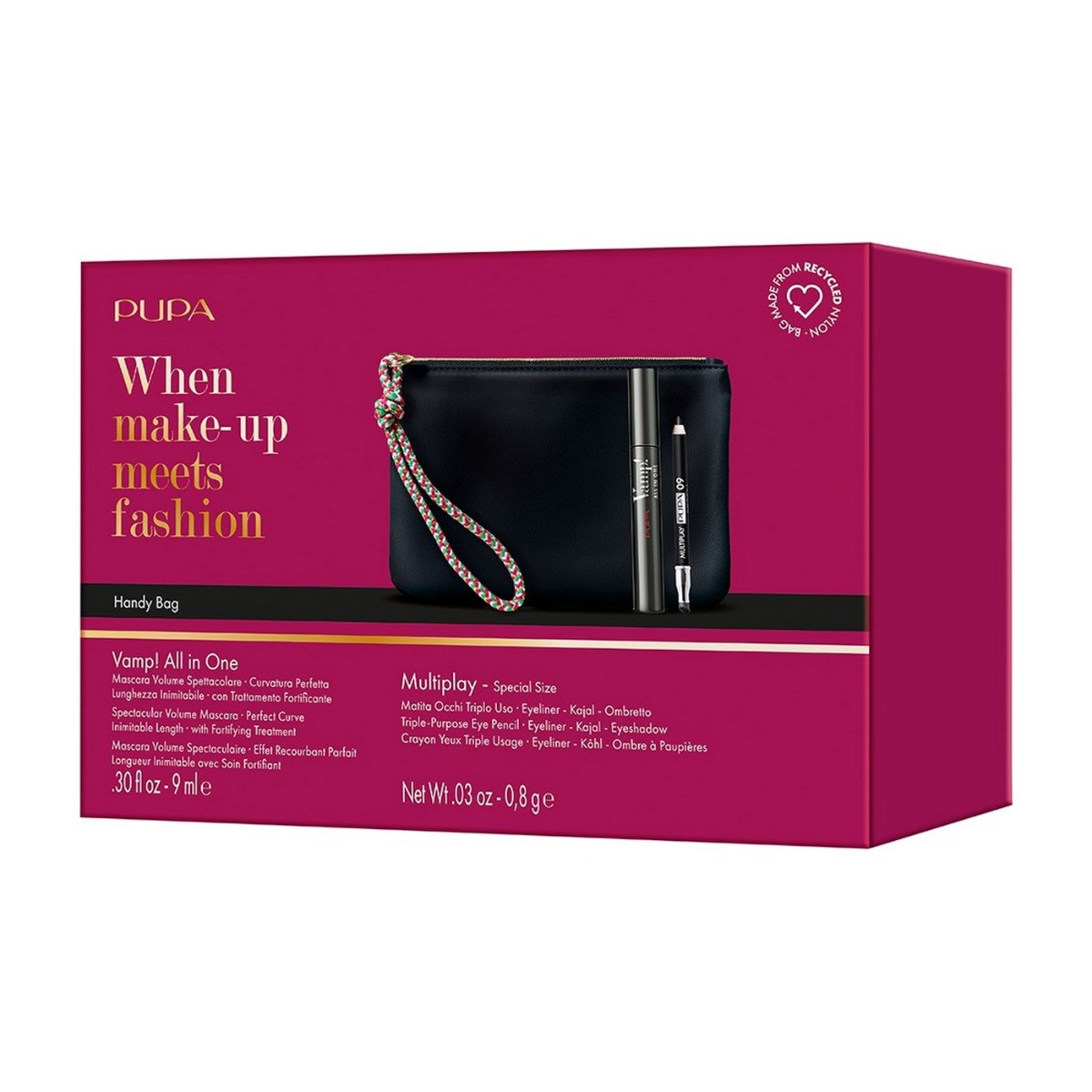 Pupa When Make-Up Meets Fashion Beauty Kit (Mascara 9ml, Eye Pencil 0.8g & Handy Bag) φωτογραφία