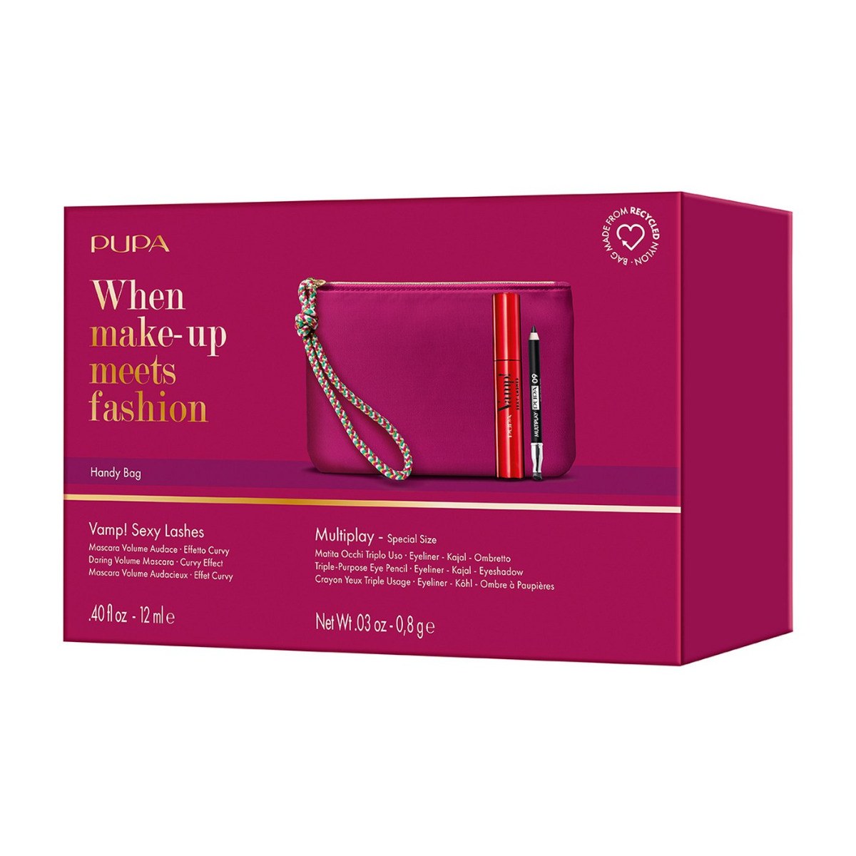 Pupa When Make-Up Meets Fashion Vamp Kit (Mascara 12ml, Eye Pencil 0.8g & Handy Bag) φωτογραφία