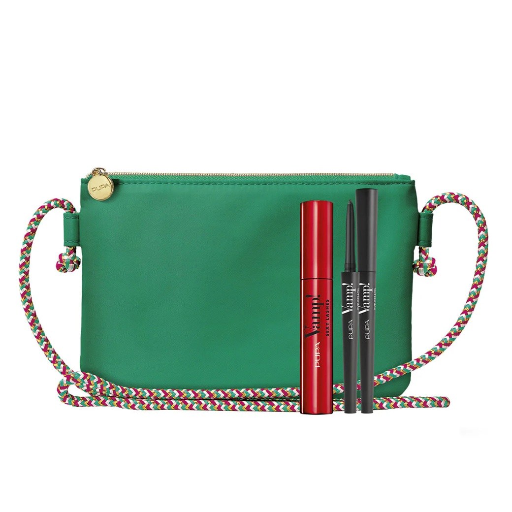 Pupa When Make-Up Meets Fashion Kit Vamp! (Mascara 12ml, Eye Pencil 0.35g & Crossbody Bag)