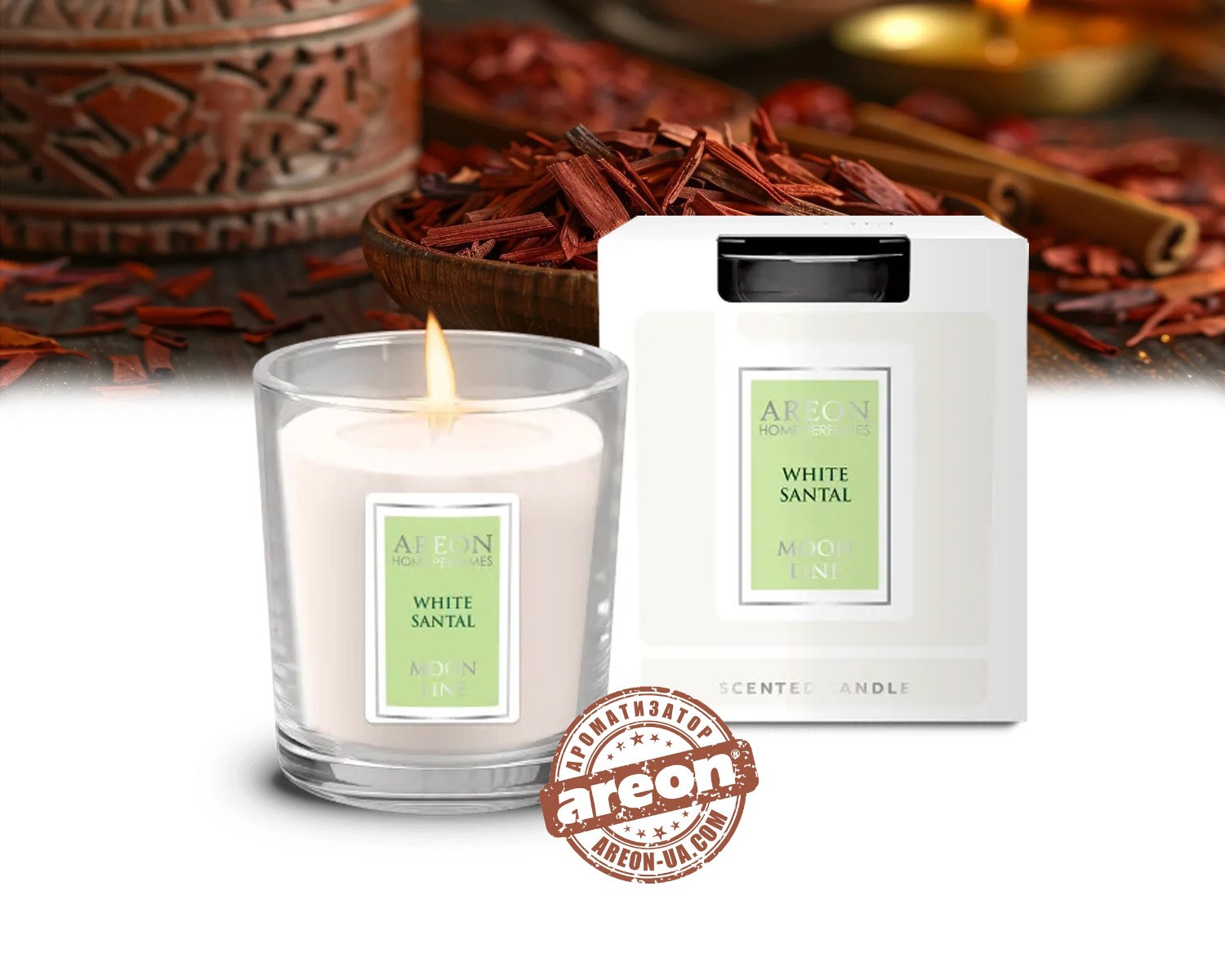 Areon Home Perfumes Scented Candle Moon Line - White Santal φωτογραφία